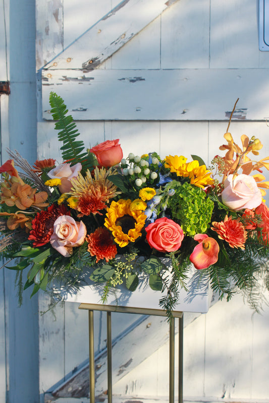 Rectangular Table Autumnal Centerpiece