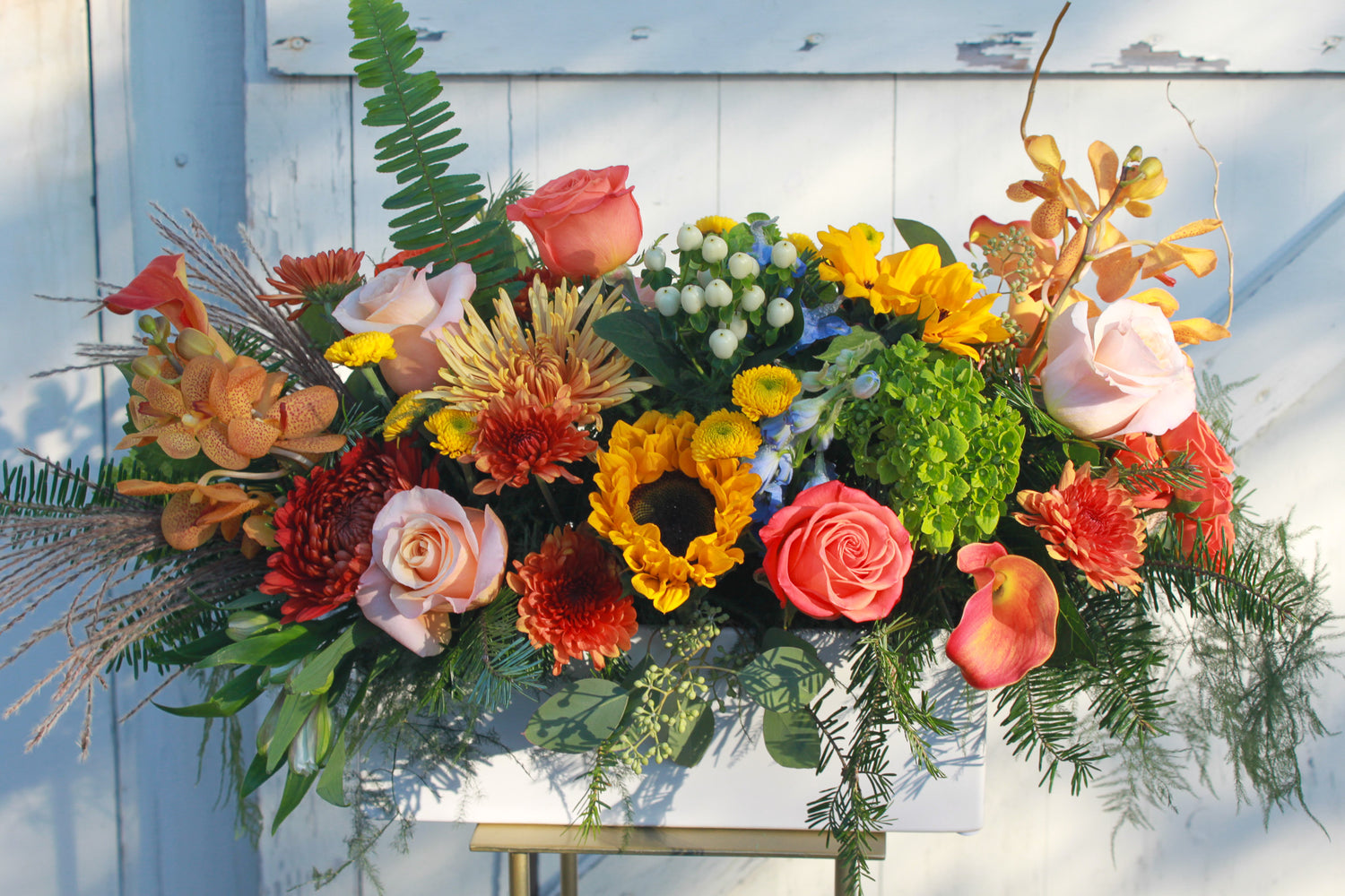 Rectangular Table Autumnal Centerpiece