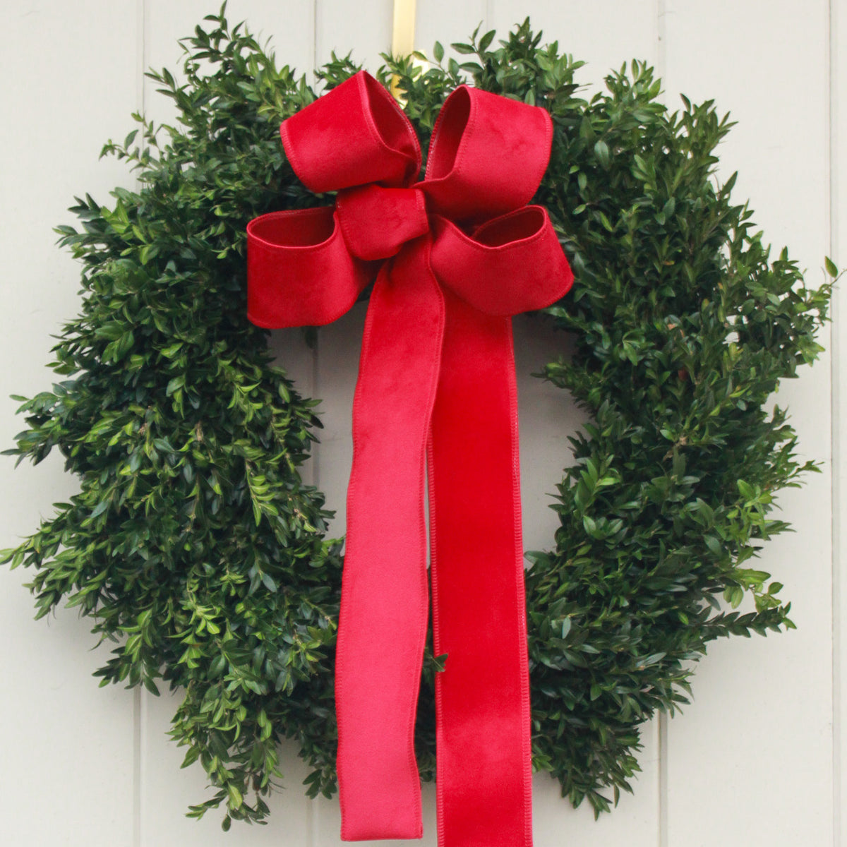 Red Velvet Boxwood Wreath