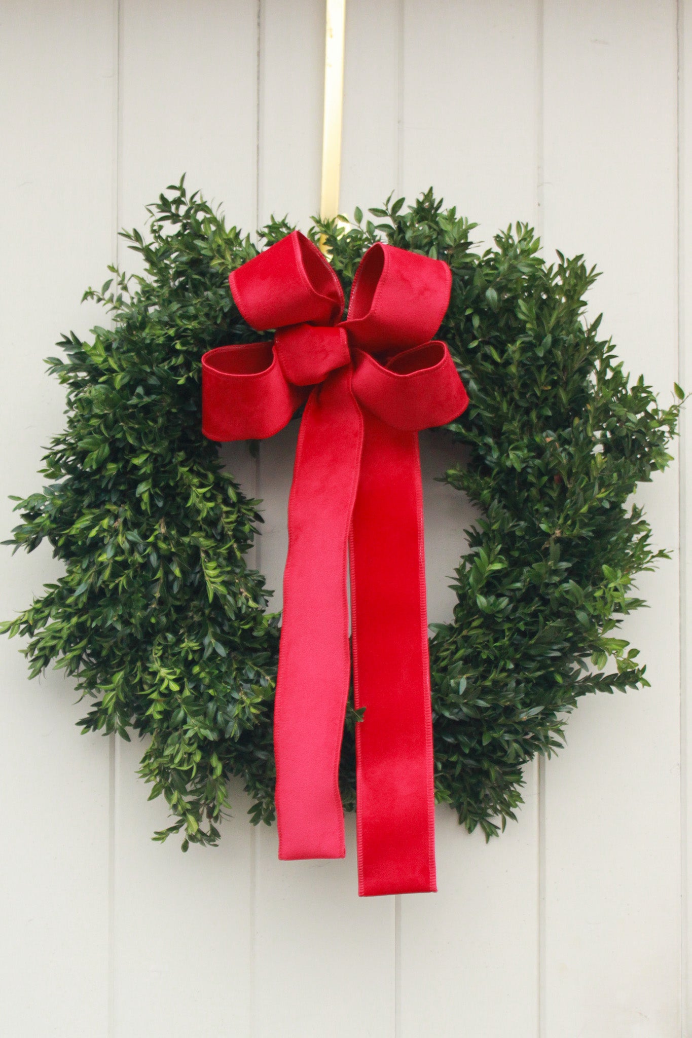 Red Velvet Boxwood Wreath