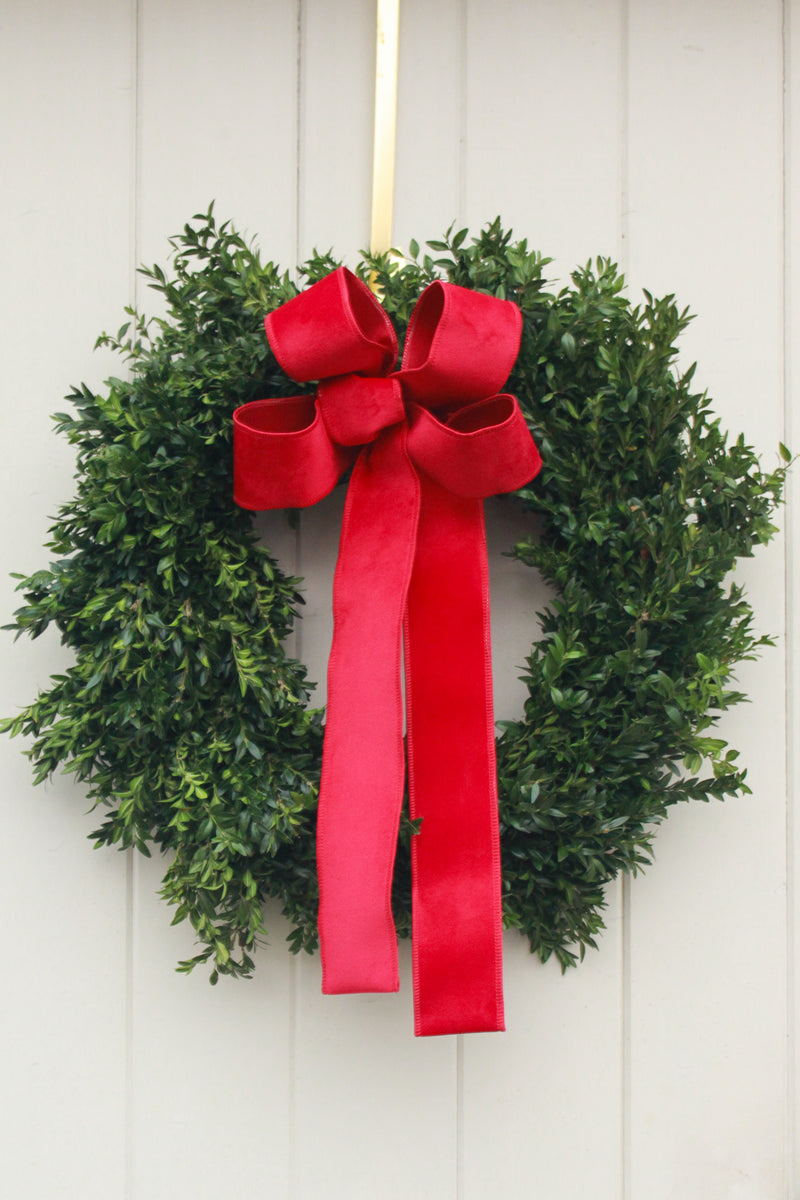 Red Velvet Boxwood Wreath
