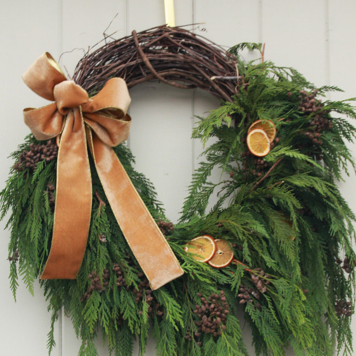 Cedar & Citrus Grapevine Wreath
