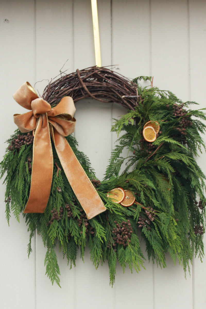 Cedar & Citrus Grapevine Wreath