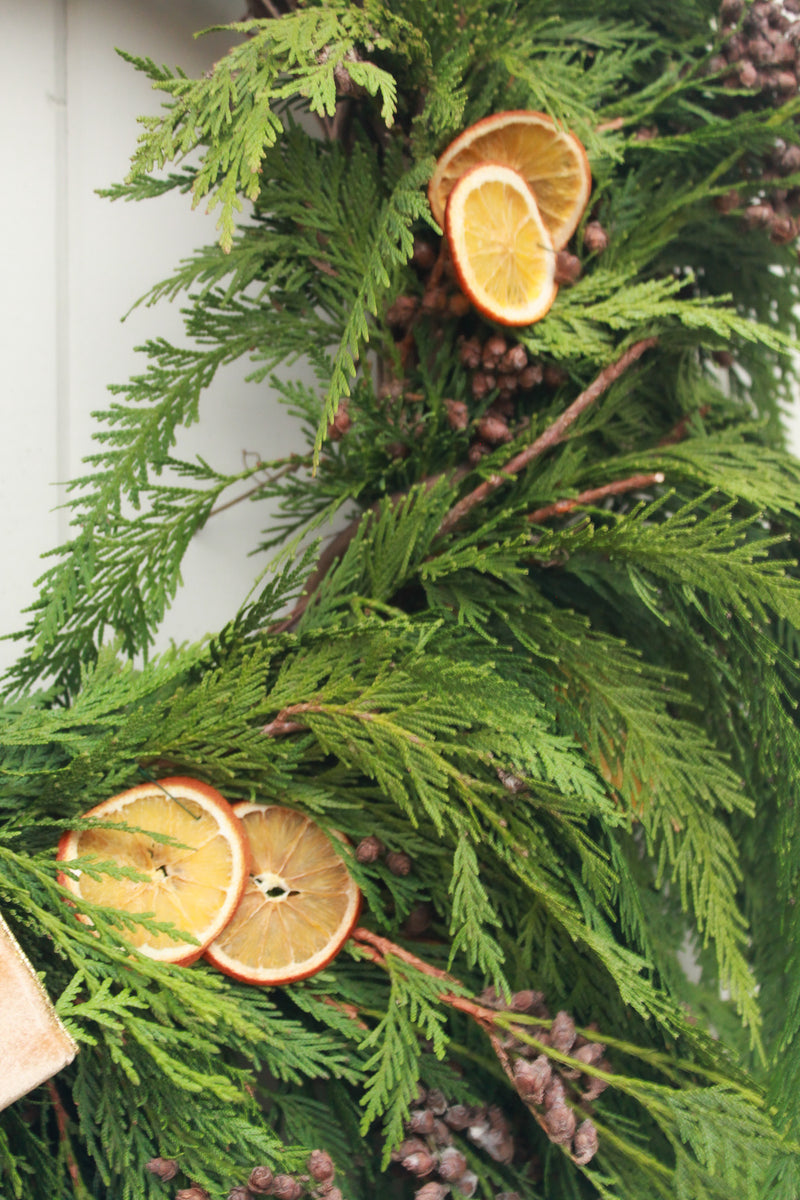 Cedar & Citrus Grapevine Wreath