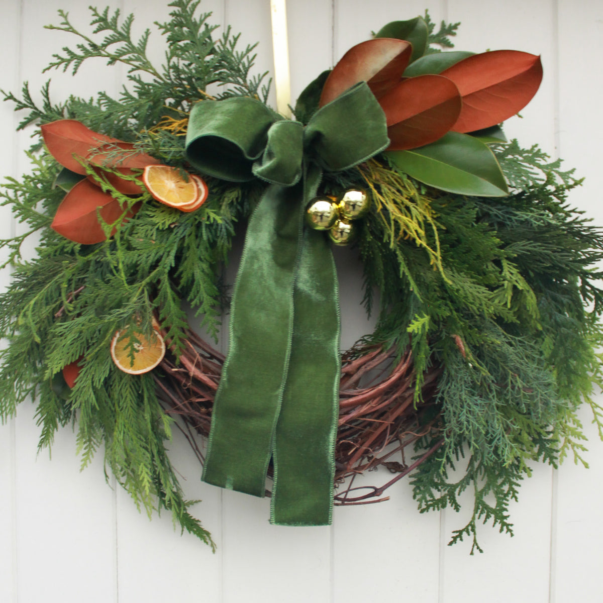 Cozy Magnolia Grapevine Wreath