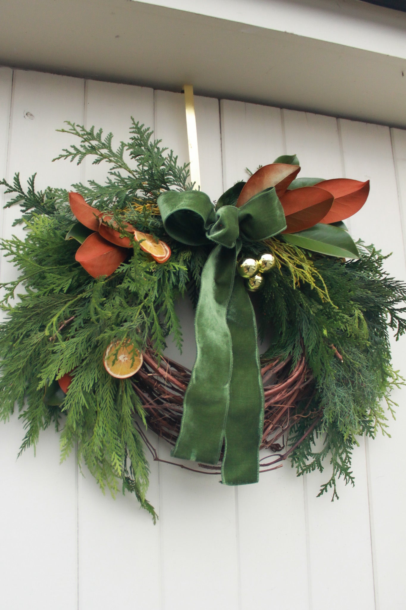 Cozy Magnolia Grapevine Wreath