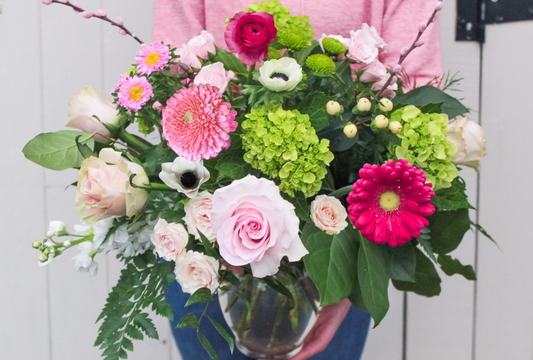 Valentine's vase arrangement